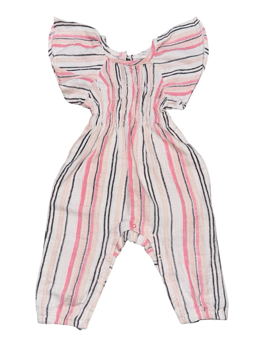 Jessica Simpson Coral Striped Baby Romper